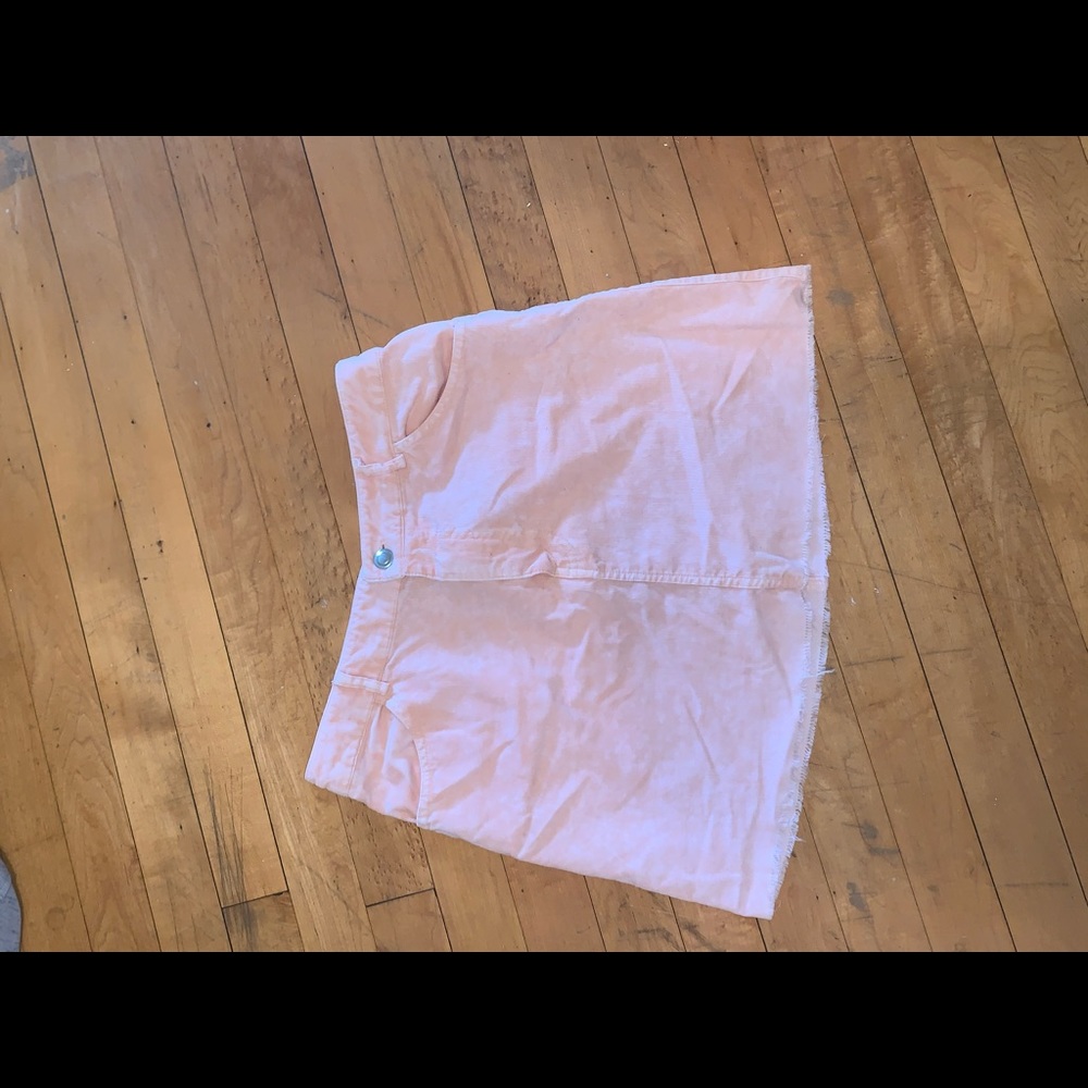 Light pink corduroy mini skirt